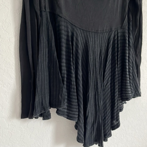 Free People Babydoll Fit Gray Thermal Top - Picture 3 of 9